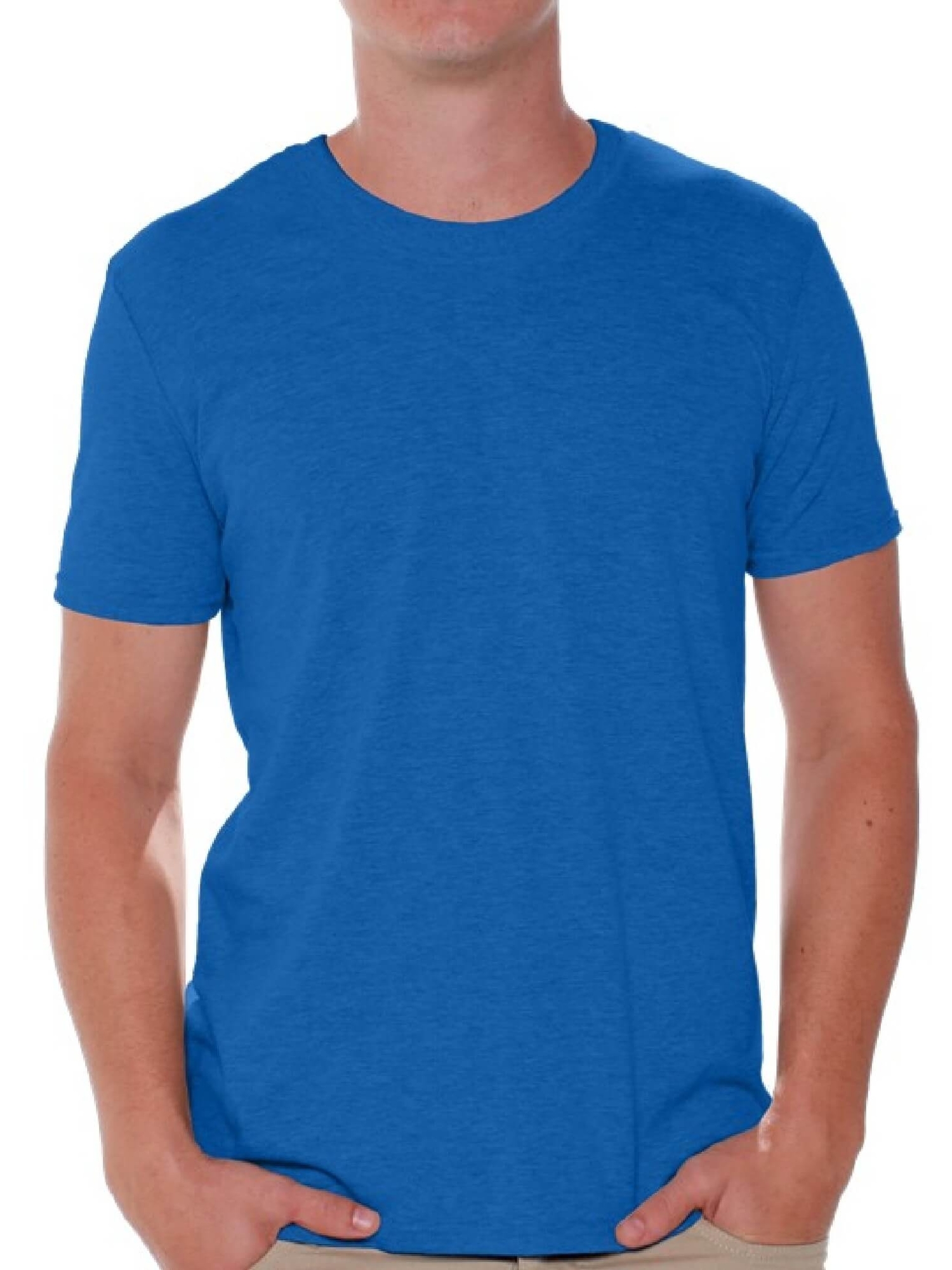 Gildan Shirts for Men Short Sleeve Tshirts Mens Classic Outwear Cotton Men's Shirt Blank Tee Shirts, Size: Medium, Blue
